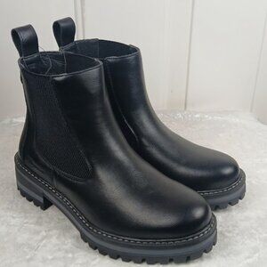 Vepose Women's Chelsea Ankle Boots Lug Sole Slip on Booties